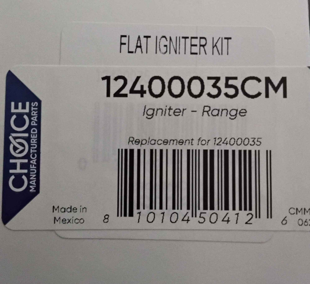 Choice 12400035CM Replaces Whirlpool 12400035 Ignitor