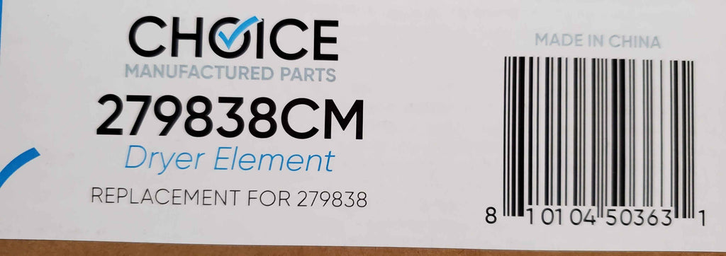 Choice 279838CM Replaces 279838 Whirlpool Dryer Heating Element