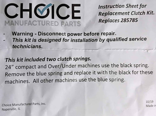 Choice 285792CM Replaces Whirlpool W10820043 Washer Basket Drive