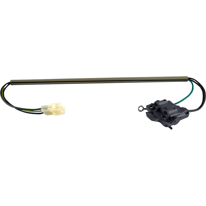 An aftermarket replacement for a top load direct drive Whirlpool 3949247V Washer Lid Switch. It has a grey plastic protective sleeve over the wiring, a grey switch body, and a white plastic wire harness connector. 