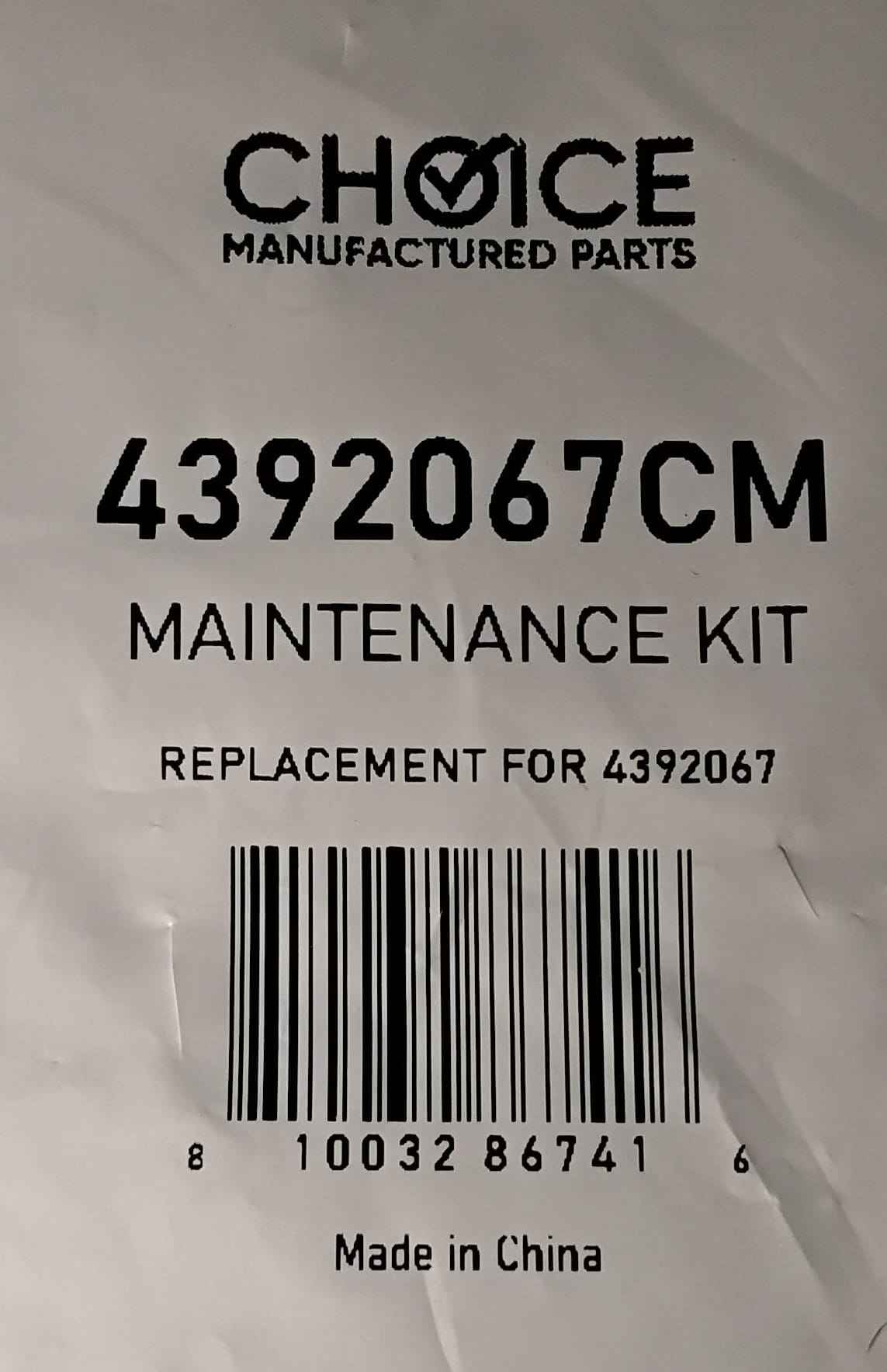 Choice 4392067CM Replaces 4392067 Whirlpool Dryer Rebuild Kit