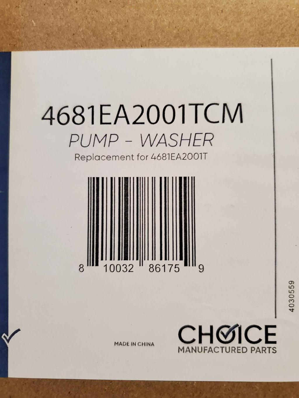 Choice 4681EA2001TCM Replaces LG 4681EA2001T Washer Drain Motor