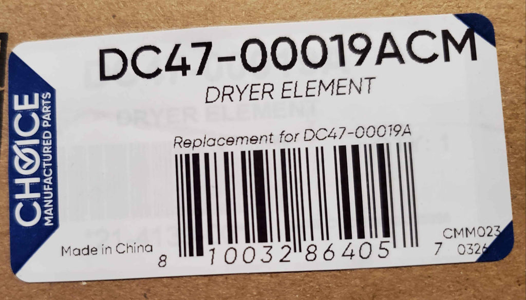 Choice DC47-00019ACM Replaces Samsung DC47-00019A Dryer Heating Element