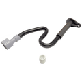 An aftermarket substitute for a Whirlpool W10619951 Refrigerator Drain Tube Kit. An 'S' shaped black plastic defrost drain tube. 