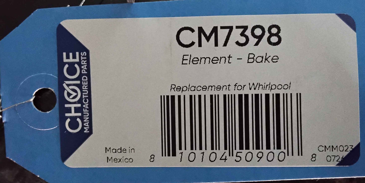 Choice CM7398 Replaces Whirlpool WPW10207398 Bake Element